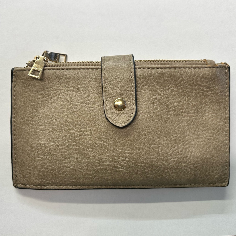 Jen & Co fold out card wallet with two zippered change pouches